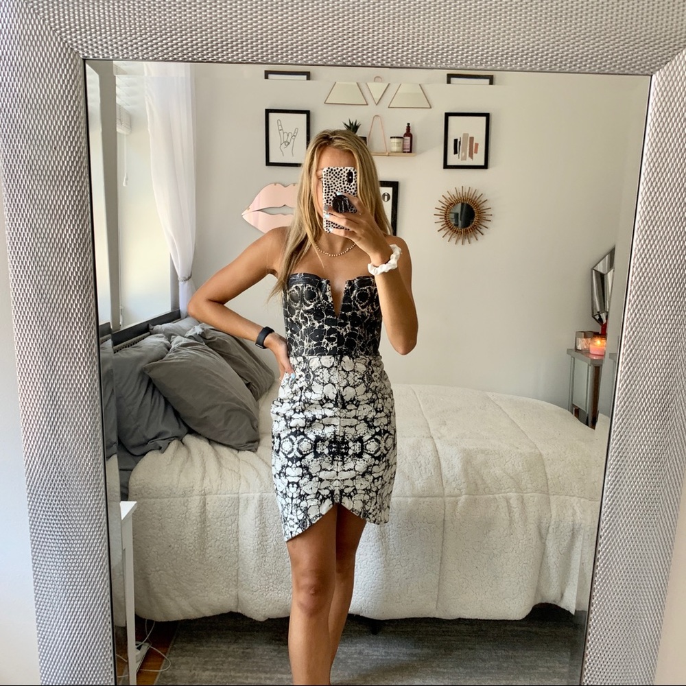 Shakuhachi Marble Bustiere Leather Dress
